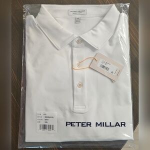 Peter Millar 2X Polo Shirt Golf  White New NWT Summer Comfort